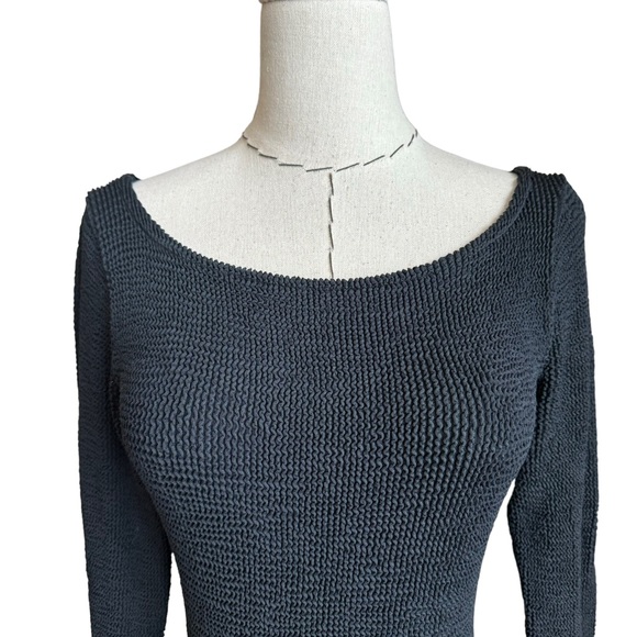 Vintage 80s Hunza Black Irridescent Red Taffeta Dress Bows New Wave Party - Picture 3 of 11